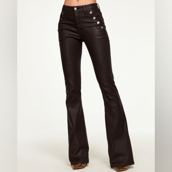 NWT Ramy Brook Black Coated Helena Pants Size 25 - Picture 2 of 12